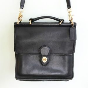 Vintage Black Leather Coach Purse